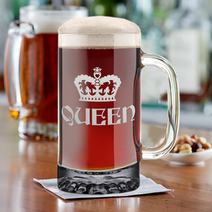 Queen 2022 16 oz Beer Mug Glass