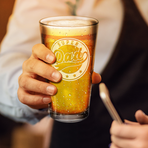 Super Dad Engraved Beer Pint Glass