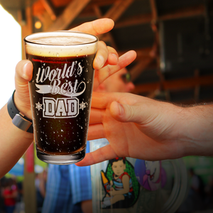 World's Best Dad Engraved Beer Pint Glass