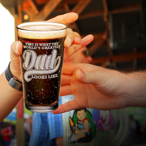 World's Greatest Dad Engraved Beer Pint Glass