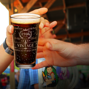 Birthday Vintage Old Established 1966 Glass Pint