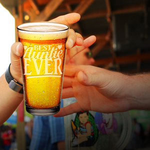 Best Auntie Ever Engraved Beer Pint Glass