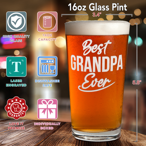 Best Grandpa Ever Beer Pint Glass