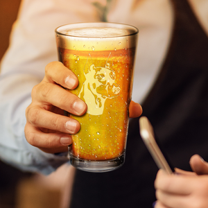 Doberman Pinscher Head Laser Engraved Beer Pint Glass