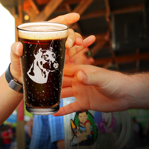 Doberman Pinscher Head Laser Engraved Beer Pint Glass