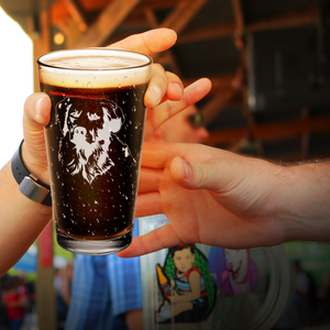 Golden Retriever Head Laser Engraved Beer Pint Glass