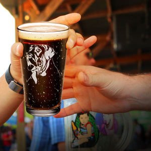 Great Dane Head Laser Engraved Beer Pint Glass