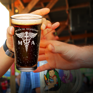 MA Medical Assistant Laser Engraved Beer Pint Glass