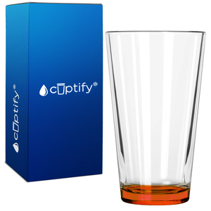 Cuptify Orange Bottom 16oz Beer Pint Glass