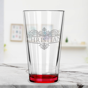 Personalized Vestige Red Bottom Beer Pint Glass