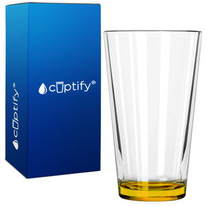 Cuptify Yellow Bottom 16oz Beer Pint Glass