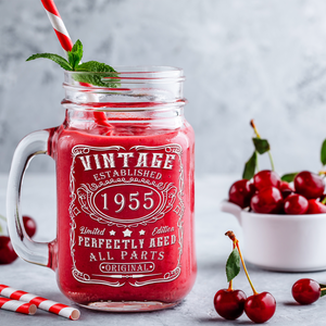 66th Birthday Gift Vintage Established 1955 Laser Engraved on 16oz Mason Jar