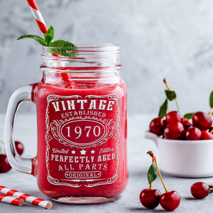 51st Birthday Gift Vintage Established 1970 Laser Engraved on 16oz Mason Jar