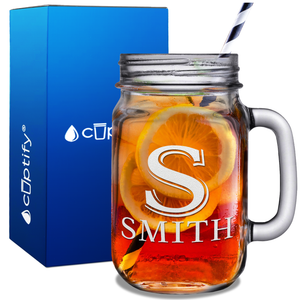 Personalized Initial and Name 16oz Mason Jar