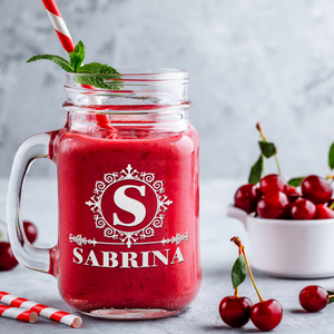 Personalized Ultramodern Etched 16 oz Mason Jar Glass