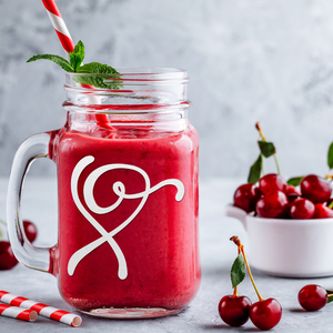 Monogram Curly Initial Letter X Etched on 16 oz Mason Jar Glass