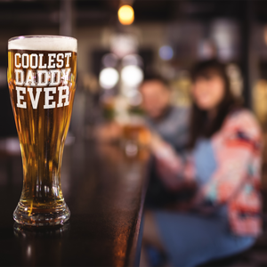 Coolest Daddy Ever Etched on 16 oz Glass Pilsner