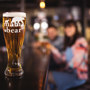Mama Bear Etched on 16 oz Glass Pilsner