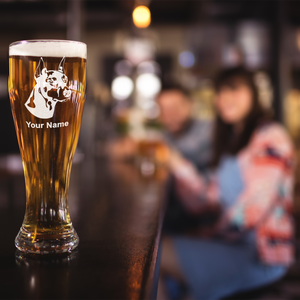 Personalized Doberman Pinscher Head Etched 16 oz Beer Pilsner Glass