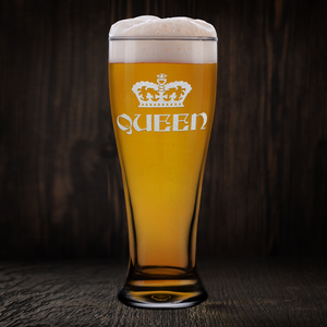 Queen Etched on 16 oz Glass Pilsner