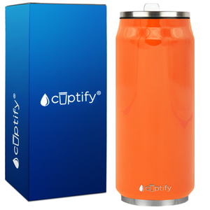 Orange Bright Gloss 16oz Cola Can Bottle