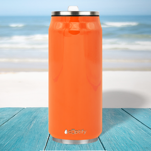 Orange Bright Gloss 16oz Cola Can Bottle