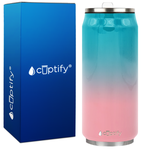 Cotton Candy Ombre 16oz Cola Can Bottle