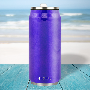 Purple Glitter 16oz Cola Can Bottle