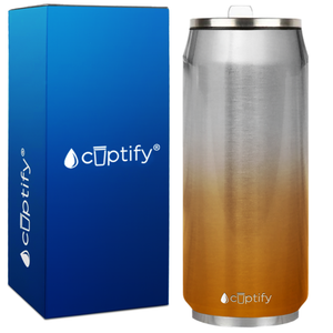 Orange Ombre Translucent 16oz Cola Can Bottle