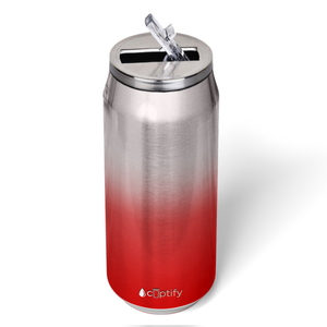 Red Ombre Translucent 16oz Cola Can Bottle