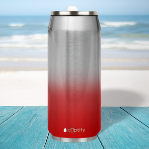 Red Ombre Translucent 16oz Cola Can Bottle