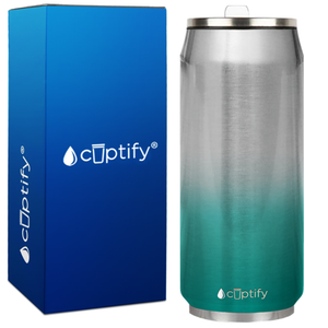 Teal Ombre Translucent 16oz Cola Can Bottle