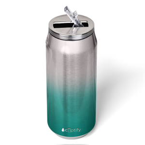 Teal Ombre Translucent 16oz Cola Can Bottle