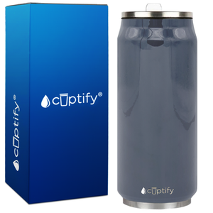 Periwinkle Gray Gloss 16oz Cola Can Bottle