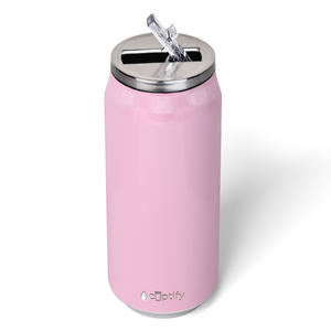 Pastel Pink Gloss 16oz Cola Can Bottle