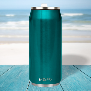 Teal Translucent 16oz Cola Can Bottle