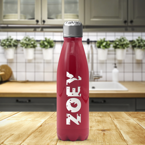 Cuptify Personalized on Blood Red Gloss 17 oz Cola Can Bottle