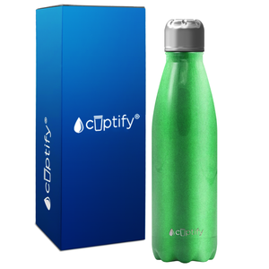 Green Glitter 17oz Retro Water Bottle
