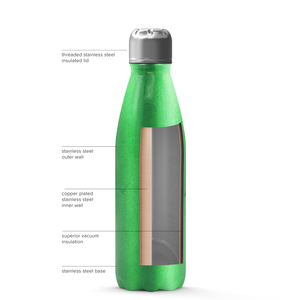 Green Glitter 17oz Retro Water Bottle