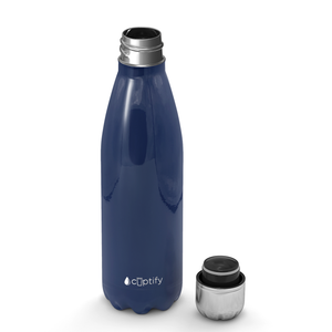 Navy Blue Gloss 17oz Retro Water Bottle