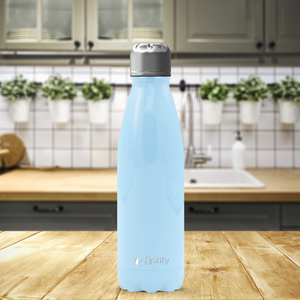 Pastel Blue Gloss 17oz Retro Water Bottle