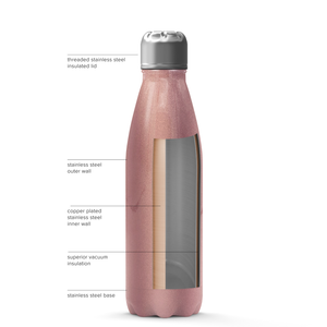 Rose Gold 17oz Retro Water Bottle