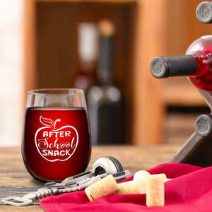 After School Snack on 17oz Stemless Wine Glass