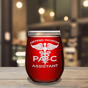 PA-C Certified Physician Assistant 17oz Stemless Wine Glass