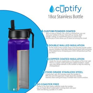 Island Waters Ombre 18oz Wide Mouth Water Bottle