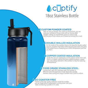 Tennessee Ombre 18oz Wide Mouth Water Bottle