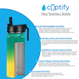 Tropical Ombre 18oz Wide Mouth Water Bottle