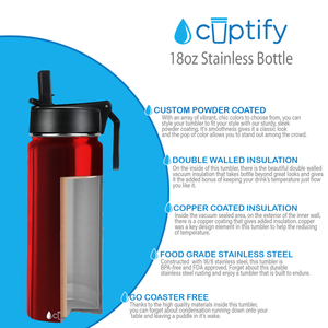 Red Translucent 18oz Wide Mouth Water Bottle