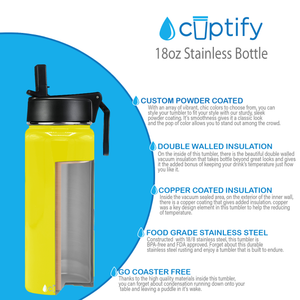 Yellow Gloss 18oz Wide Mouth Water Bottle