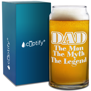DAD The Man The Myth The Legend Etched on Glass